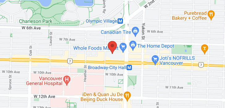 map of 613 522 W 8TH AVENUE